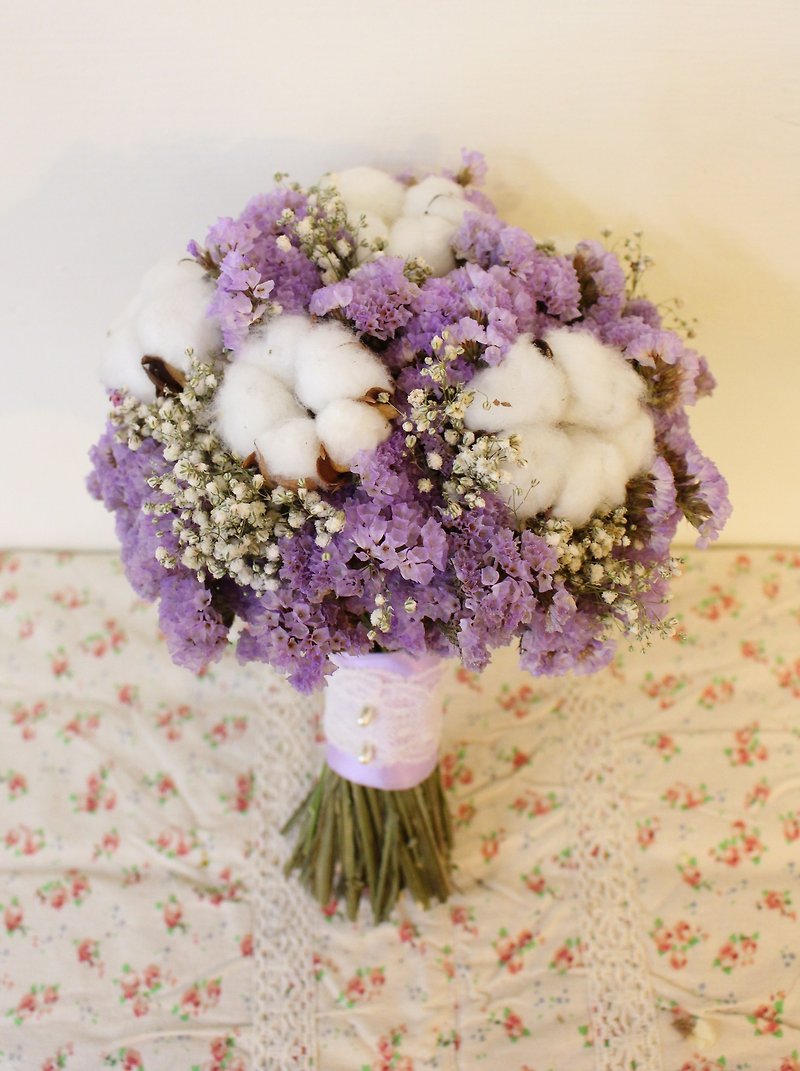 Flover芙拉設計 「紫色棉花糖」乾燥/人造捧花 乾燥花 新娘捧花 外拍 - 植物/盆栽/盆景 - 植物．花 紫色