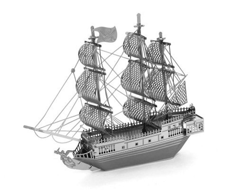 微模型金屬系列 TMN-11 黑珍珠號海盜船（鬼盜船） - 其他 - 其他金屬 灰色