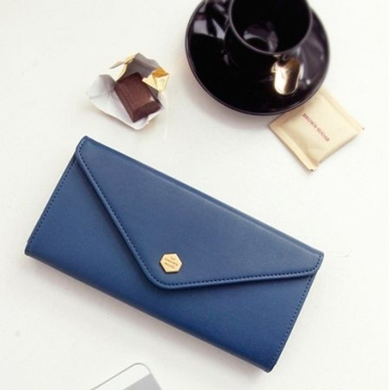 Dessin x Iconic- envelope bag Universal 3C wallet V2- blue, ICO80602 - กระเป๋าสตางค์ - วัสดุอื่นๆ สีน้ำเงิน