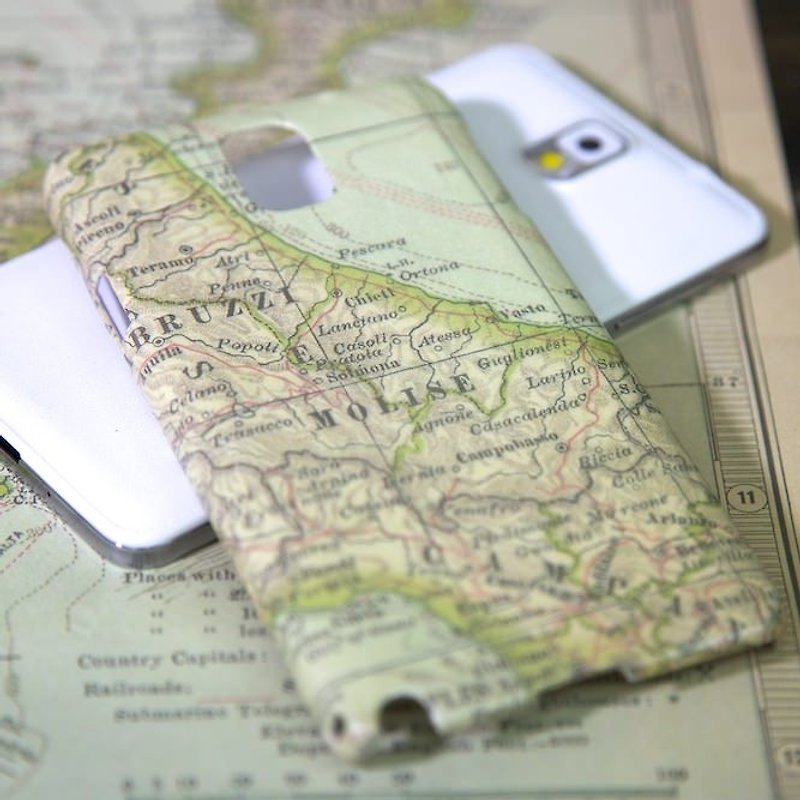 Galaxy Note 3旅遊外殼：莫利塞地圖 - 手機殼/手機套 - 防水材質 綠色