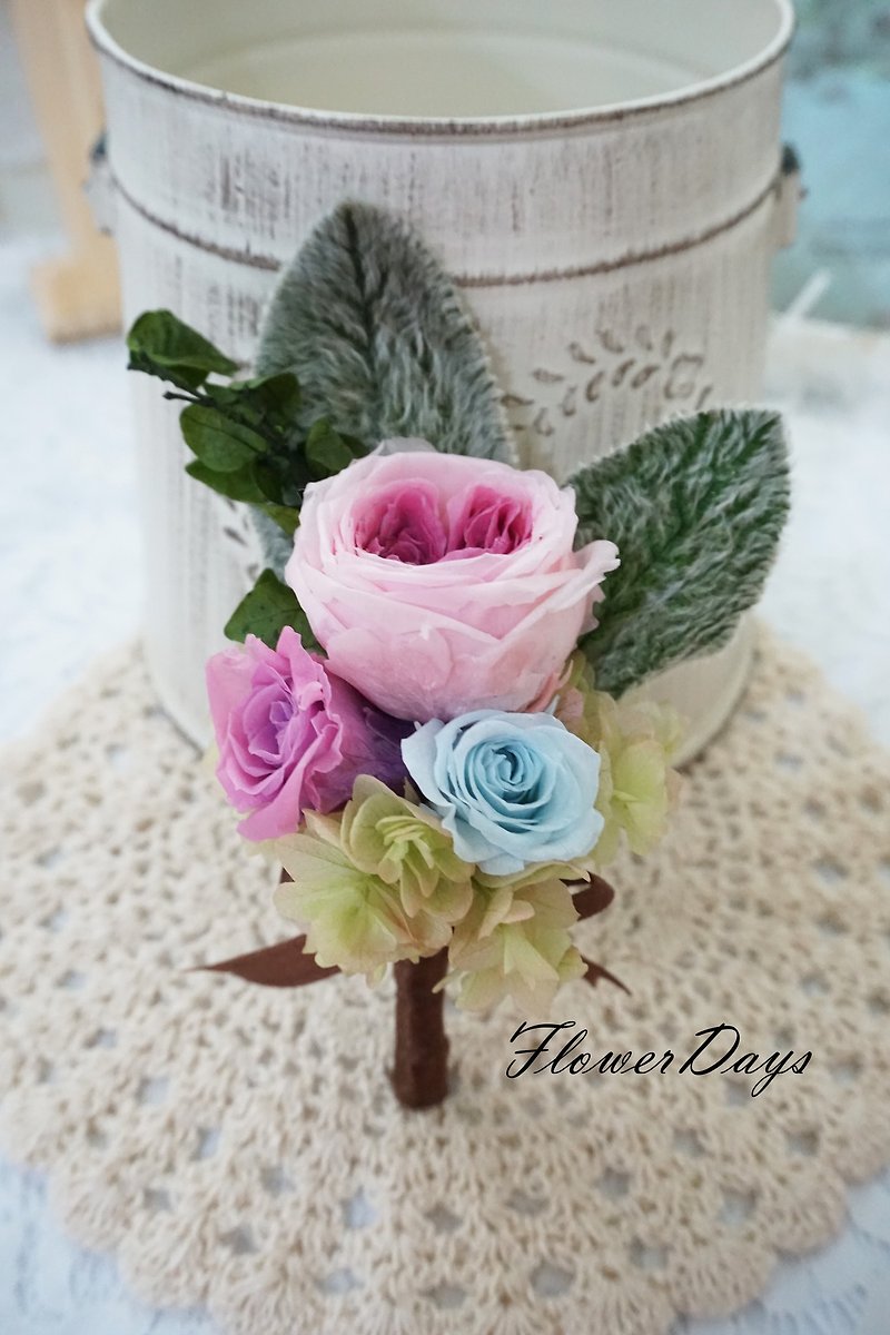 Happy groom boutonniere corsage groomsmen bridesmaid officiate*exchange gifts*Valentine's Day*wedding*birthday gift - Plants - Plants & Flowers 