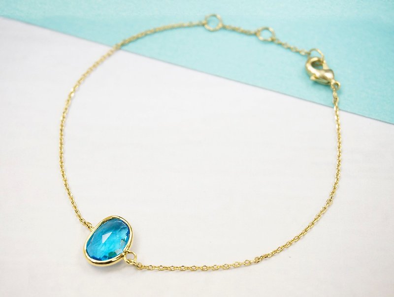 Edith & Jaz • Birthstone Collection - Capri Blue Quartz Bracelet (December) - Bracelets - Gemstone Blue