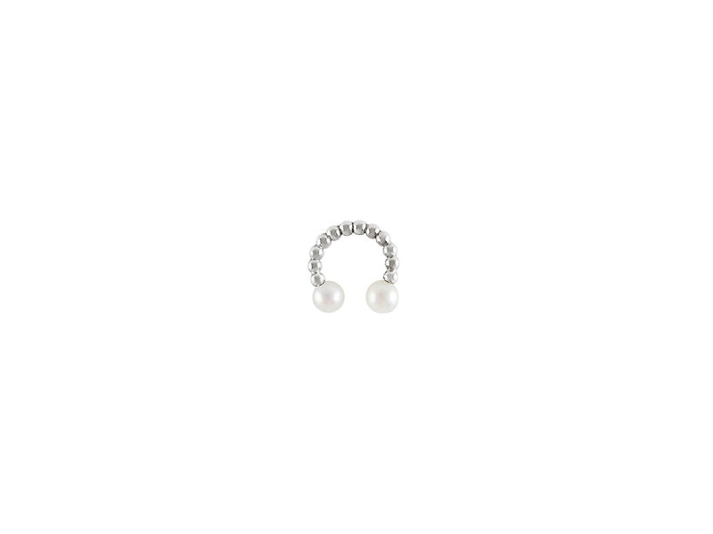 Smiling little pearl earrings silver POLORIS - ต่างหู - เครื่องเพชรพลอย สีเงิน