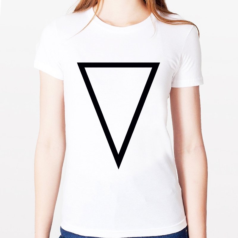 逆プリズムAガールズ半袖Tシャツ-2色トライアングル幾何学的格安ファッションデザイン自作ブランド - Tシャツ - その他の素材 多色