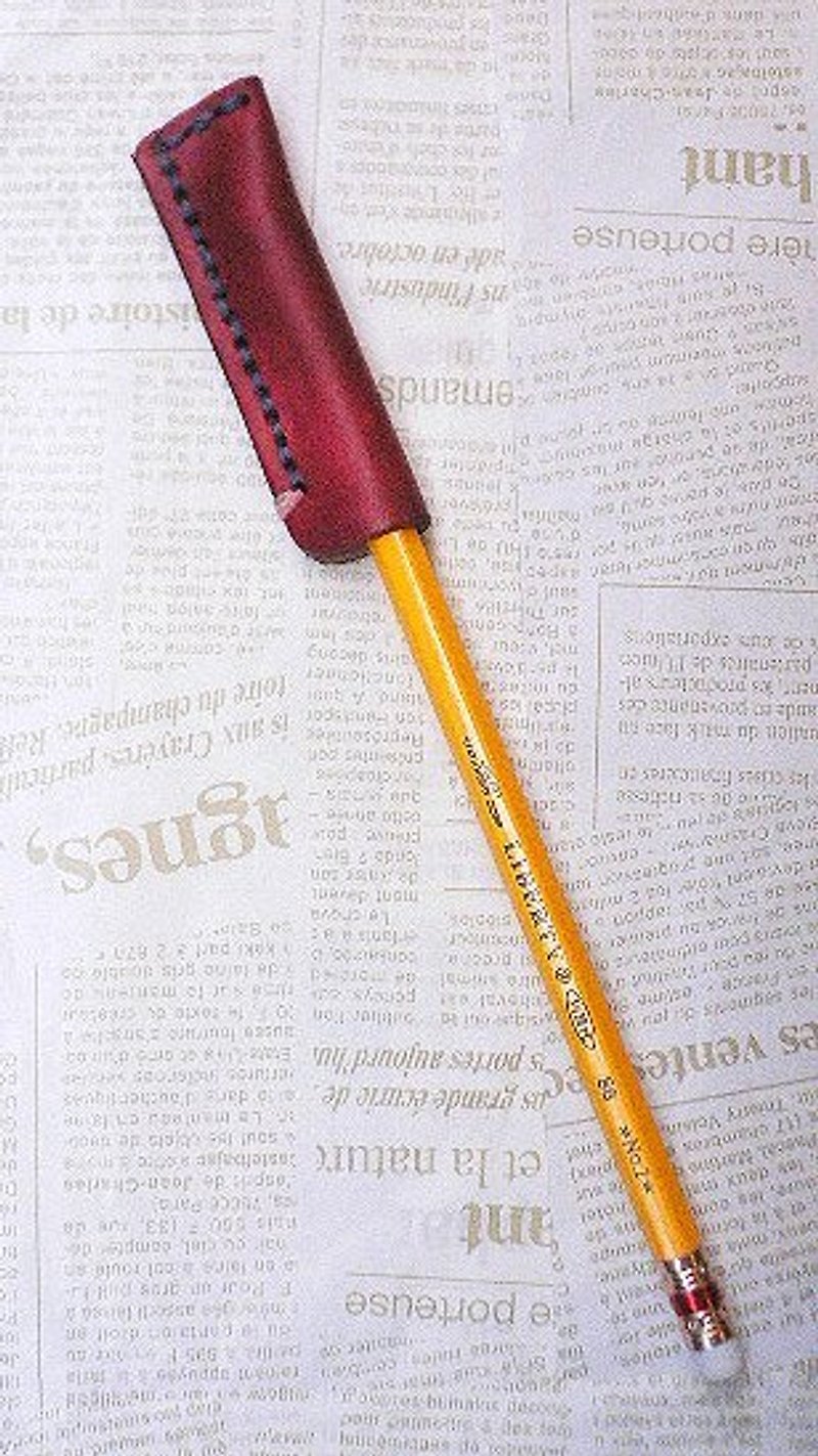 Sienna手工真皮鉛筆套(紅) - 筆筒/筆座 - 真皮 紅色