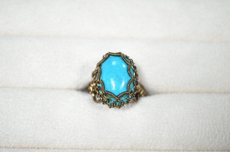美國藍寶復古戒 - 戒指 - 寶石 藍色
