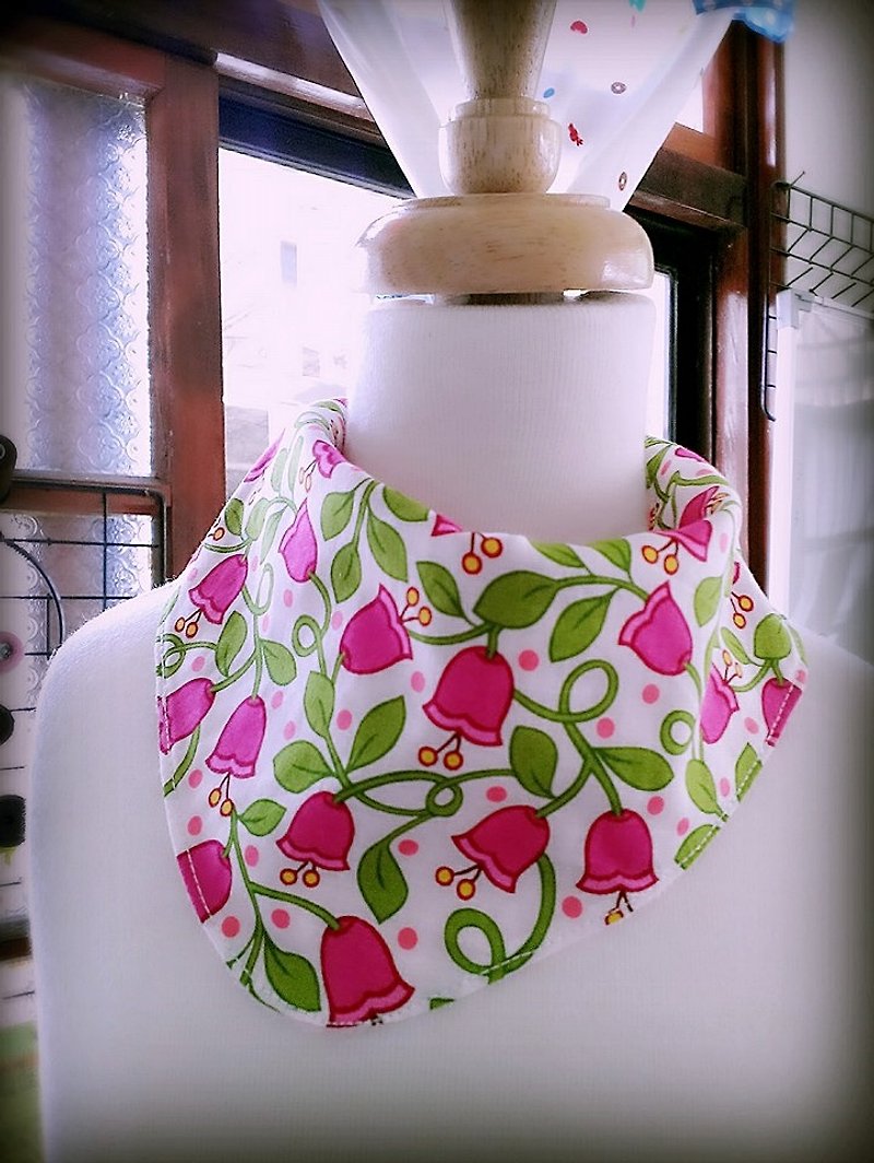 Campanula flower vines triangle scarf / bibs - Bibs - Other Materials 
