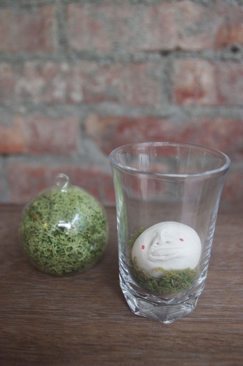 橢圓臉歐吉桑（玻璃杯） #01 擺飾 桌飾 - 擺飾/家飾品 - 黏土 白色