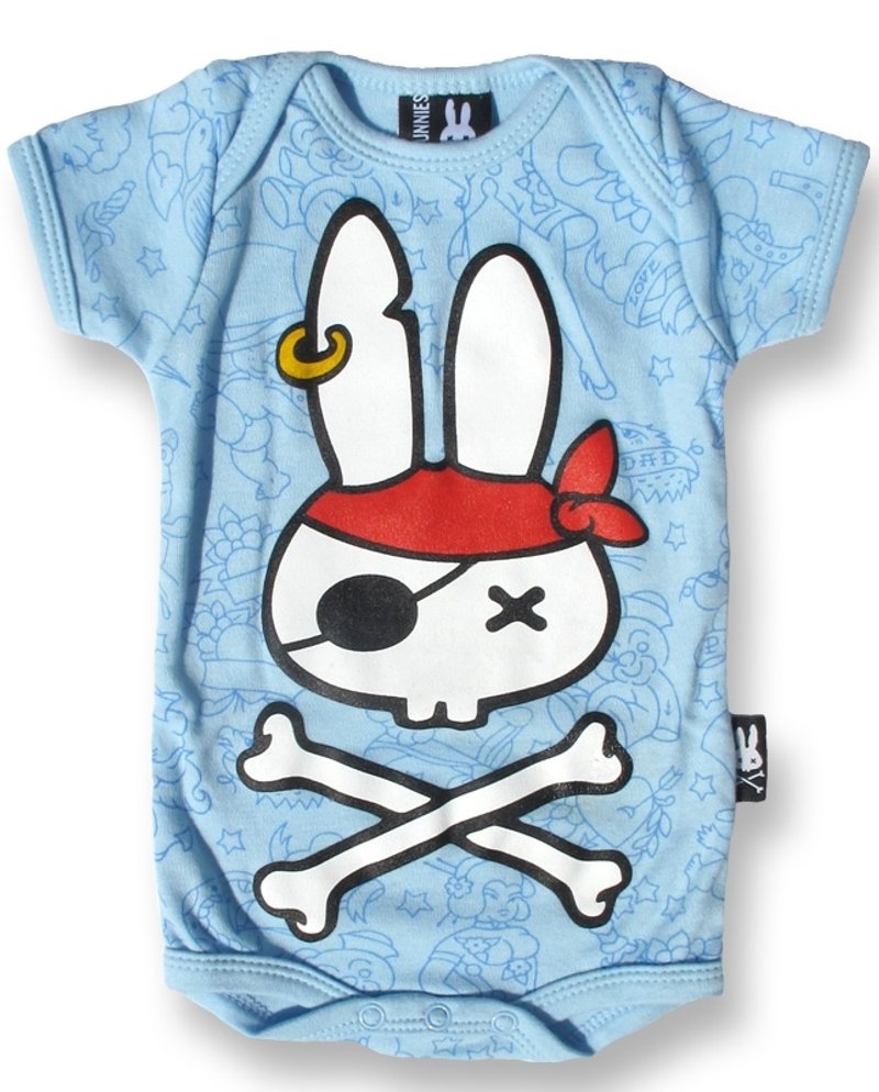 壞壞海盜兔 PIRATE BUNNY - 寶寶包屁衣 - 其他 - 棉．麻 藍色