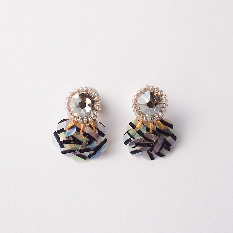 Earrings bijoux & stripe - ピアス・イヤリング - ガラス 