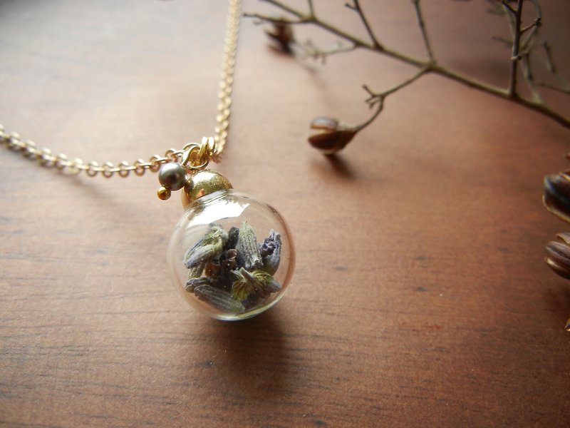 【Tiger Qi Blessing Bag】Purple Lavender Glass Ball - Necklaces - Glass Purple