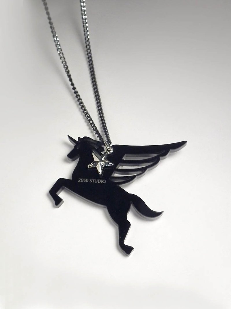 Lectra Duck▲The Unicorn of Dream▲Necklace/Key Ring - Necklaces - Acrylic Black