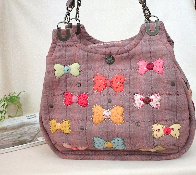 Bright color butterfly shoulder bag three-layer bag - กระเป๋าแมสเซนเจอร์ - วัสดุอื่นๆ 