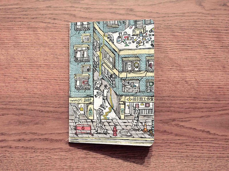 【縫線裝】空白筆記本 -人生 ‧ 軌跡 ‧ 城市- 系列創作(一) - 筆記本/手帳 - 紙 藍色