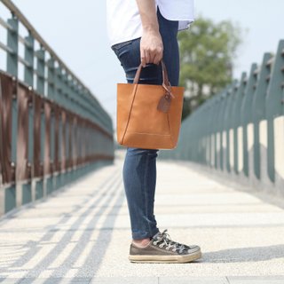 Leather handmade small bag (S) tote / handbag / handbag--camel yellow