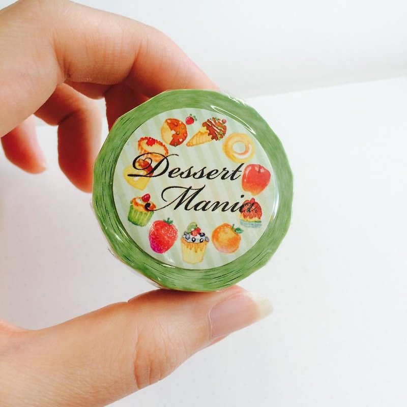 Dessert Mania甜點控 和紙膠帶 8*15 - 紙膠帶 - 紙 綠色