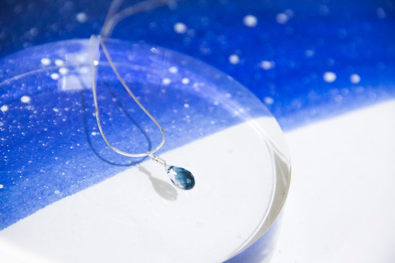 Moonlight Stars / Precipitation-Swarovski Two-tone Crystal 925 Silver Necklace Mother's Day Gift - สร้อยคอทรง Collar - เครื่องเพชรพลอย สีน้ำเงิน