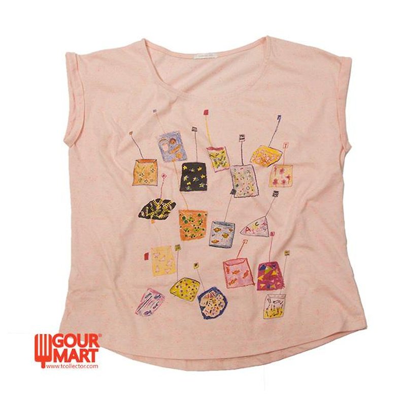 Tea illustrations T-shirt Tcollector - Women's T-Shirts - Cotton & Hemp Pink