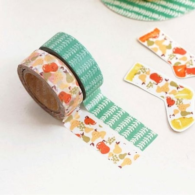 ICONIC Paper Tape Set (2 in)-10 Daily Fruit and Vegetable, ICO81531 - มาสกิ้งเทป - กระดาษ หลากหลายสี