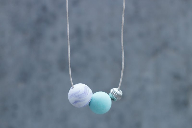 暈染輕黏土棉花糖長項鍊●Marshmallow Necklace●Enjoy Summer Collection - 長項鍊 - 黏土 多色