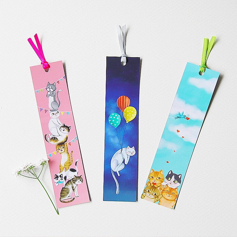 fish cat three-color bookmark - Cards & Postcards - Paper Multicolor