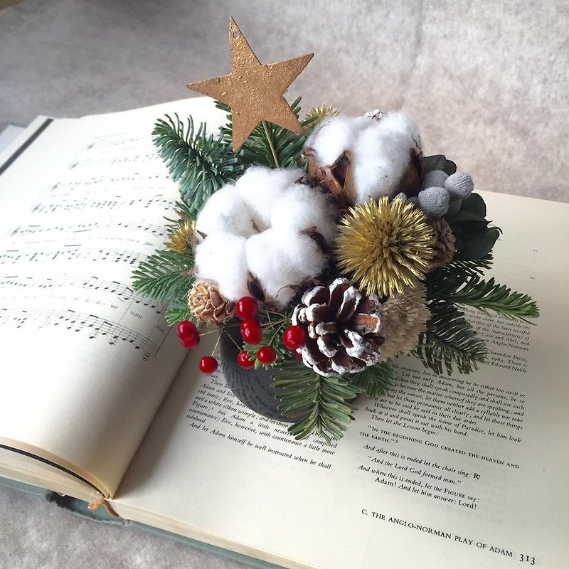 クリスマスの夢クリスマスの夢 - ドライフラワー・ブーケ - 寄せ植え・花 ホワイト
