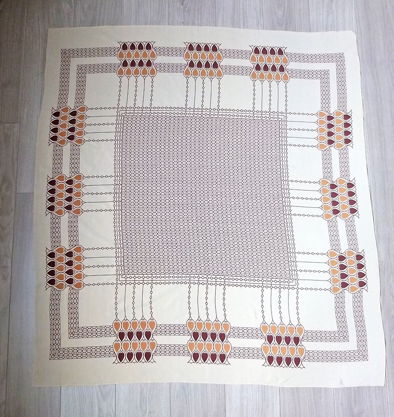 Beige Geometric Print Scarf - Scarves - Other Materials 