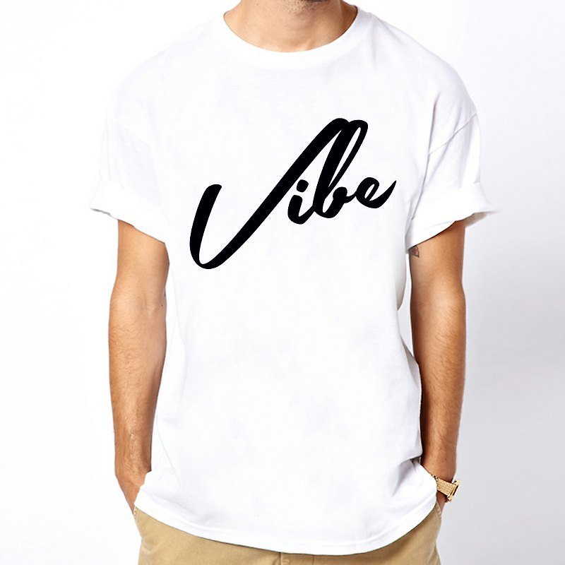 Vibe t shirt - เสื้อยืดผู้หญิง - วัสดุอื่นๆ ขาว