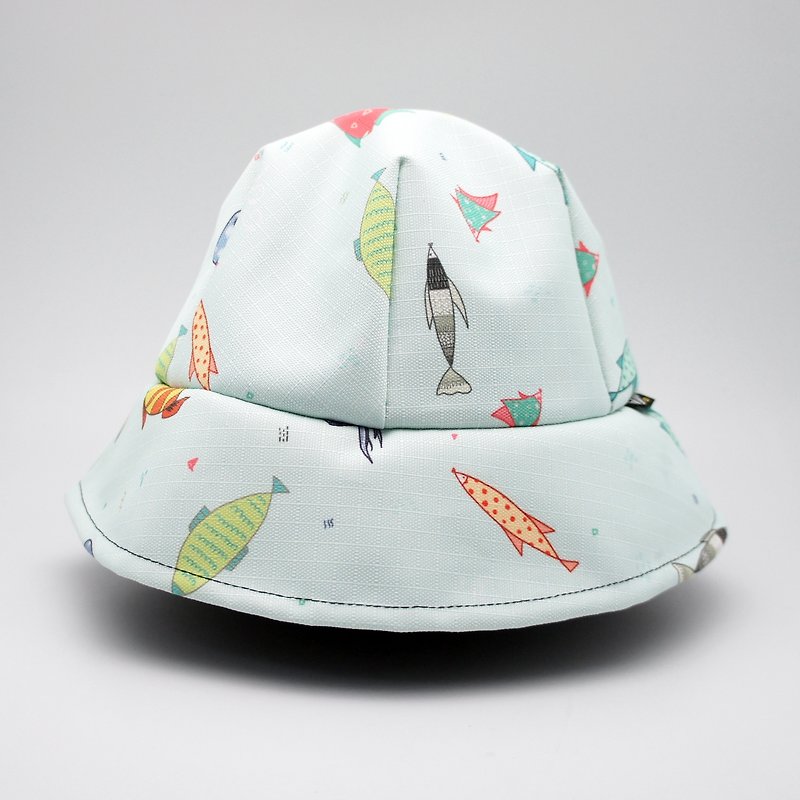 BLR hand-made print hat Magai's joint paragraph Marine sided wear - Hats & Caps - Other Materials Blue
