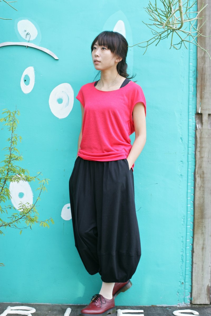 Three-dimensional Bud Pants - Women's Pants - Cotton & Hemp Black