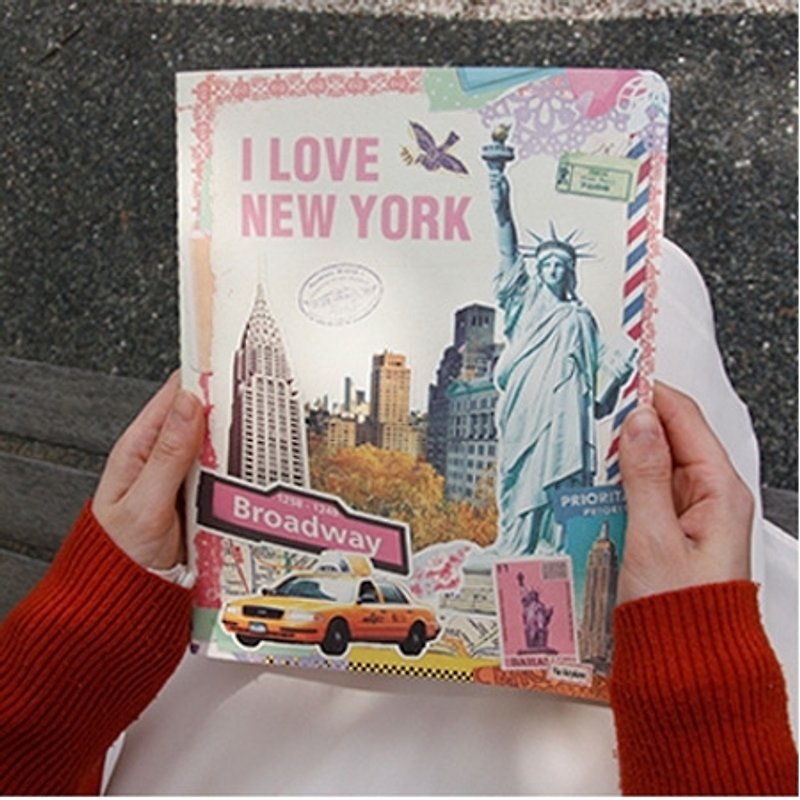 クリアスペシャル -  Vintage Striped Notebook（L） - ニューヨーク、7321-01644 - ノート・手帳 - 紙 