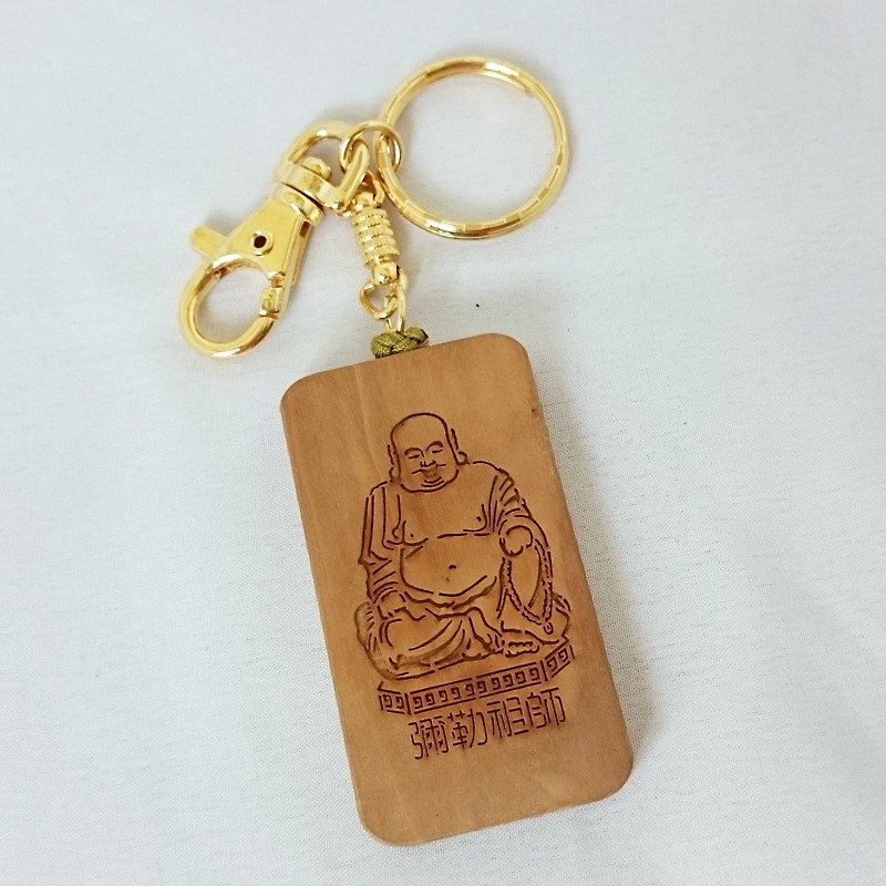 ㊣Indian Laoshan Sandalwood-Key Ring [Milei Patriarch] Square Type - Keychains - Wood Brown