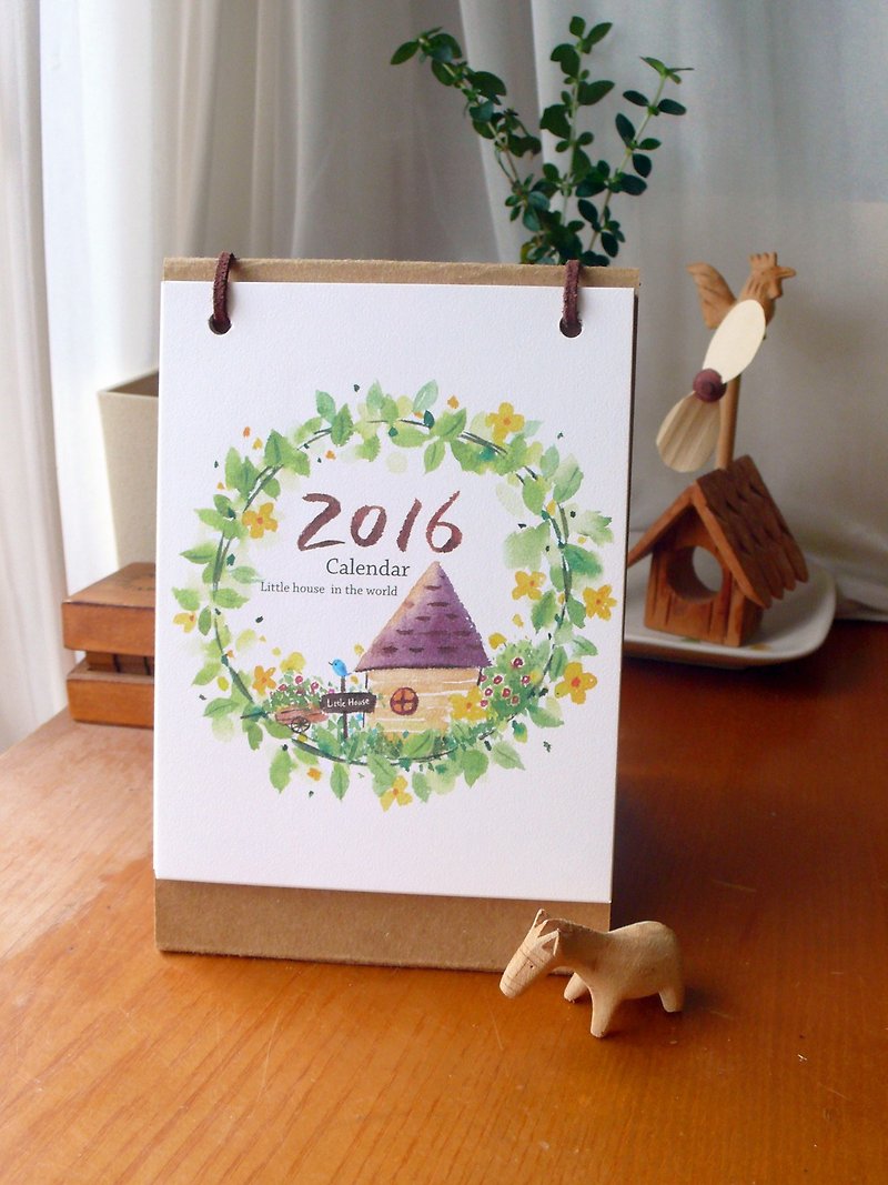 Small thatched hut 2016 desk calendar illustration A section - ปฏิทิน - กระดาษ สีเขียว