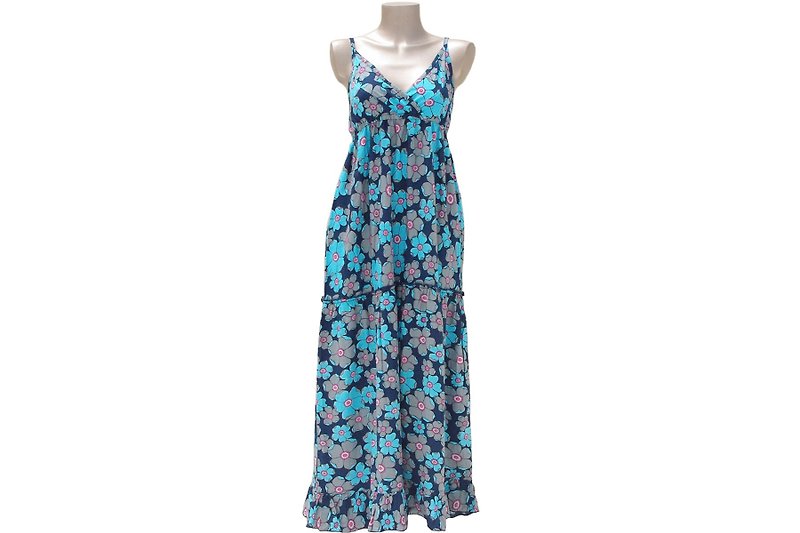Summer Flower Garden dress <navy> - One Piece Dresses - Other Materials Blue