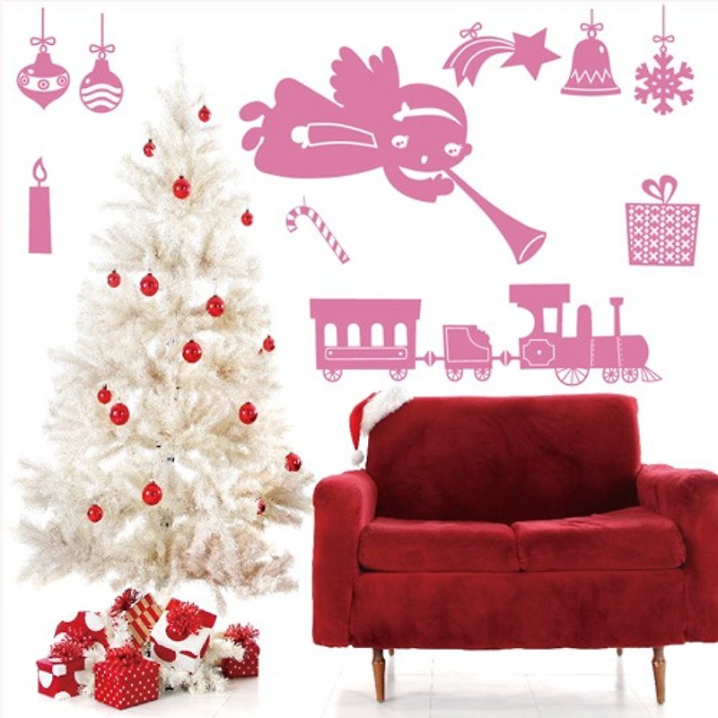 スマート デザイン クリエイティブ シームレス ウォール ステッカー * 8 色クリスマス エンジェル - ウォールデコ・壁紙 - 紙 ピンク
