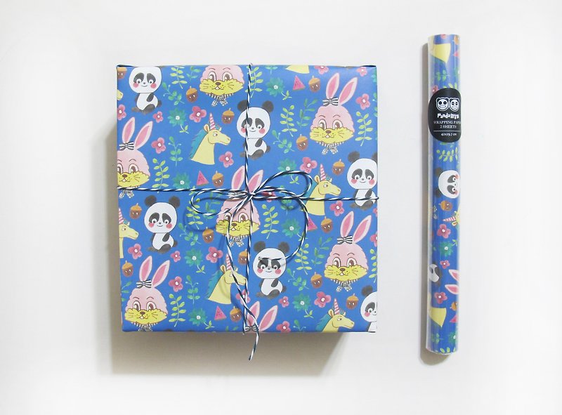 Panda grocery store-forest animal wrapping paper Christmas gift wrapping paper - วัสดุห่อของขวัญ - กระดาษ 