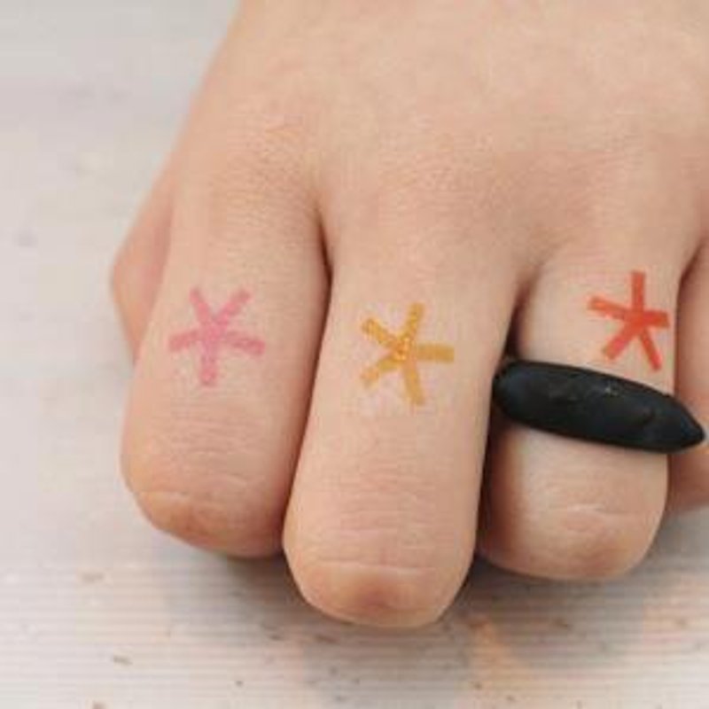 *tattoo* 小春日和3色小花 刺青貼紙組 - 貼紙 - 紙 粉紅色