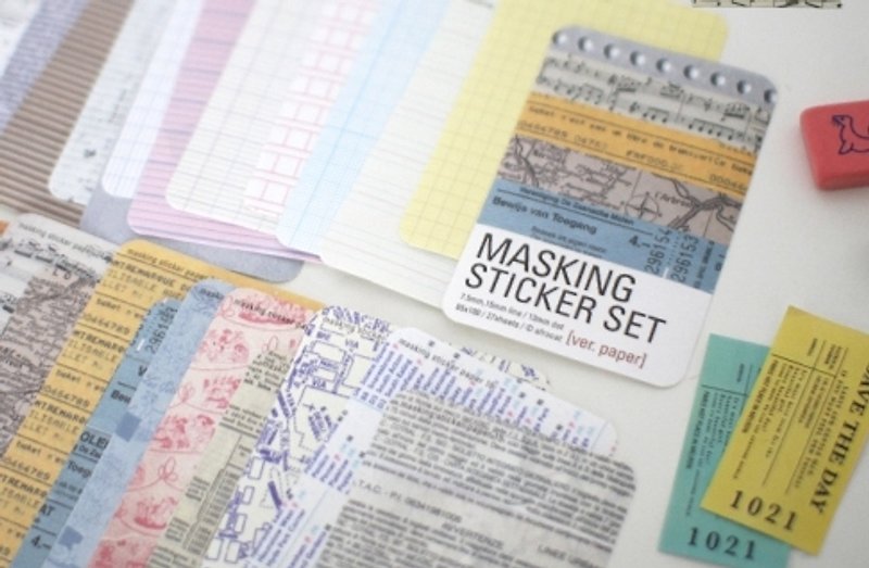 韓国 Afrocat マスキングシール紙 詰め替えパック 手作りステッカー カードラベル - その他のペン - 紙 多色