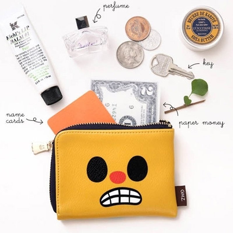 Dessin x GMZ- mischievous ghosts CC joy purse - yellow duckling, GMZ00281 - กระเป๋าสตางค์ - หนังแท้ สีเหลือง