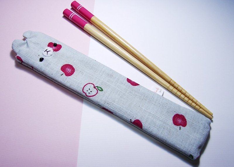 Cheerful portable chopstick set/environmental chopsticks/chopsticks/tableware small apple - Chopsticks - Other Materials Blue
