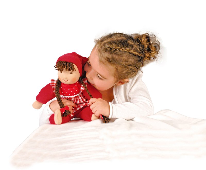世紀ドイツのブランドケーテ・クルーゼウォルドーフ手長い三つ編み赤ずきんちゃん人形ドイツ人のガールフレンド赤 - 知育玩具・ぬいぐるみ - ウール レッド