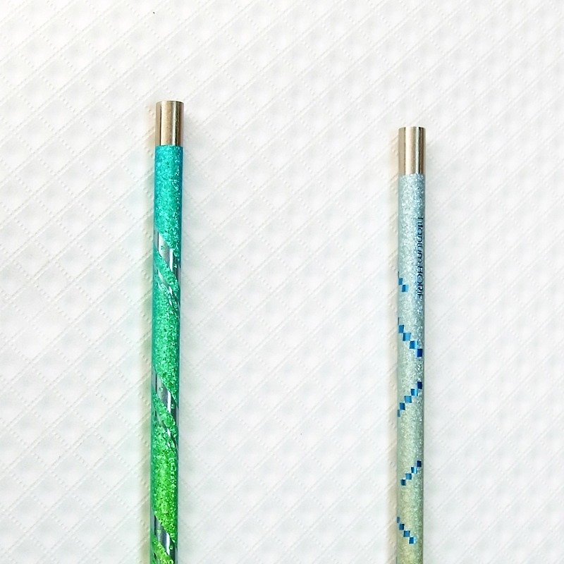 [Made in Japan Horie] Titanium Love Earth-Pure Titanium ECO Straws 2pcs-Art Yellow + Forest Green - หลอดดูดน้ำ - โลหะ หลากหลายสี