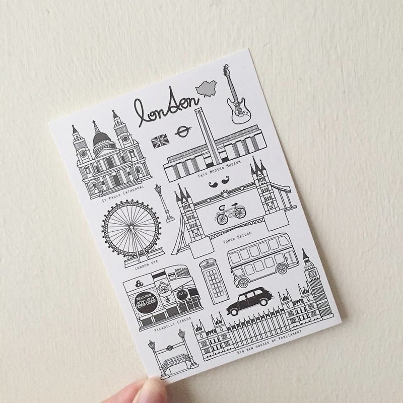 British travel postcard - การ์ด/โปสการ์ด - กระดาษ สีดำ