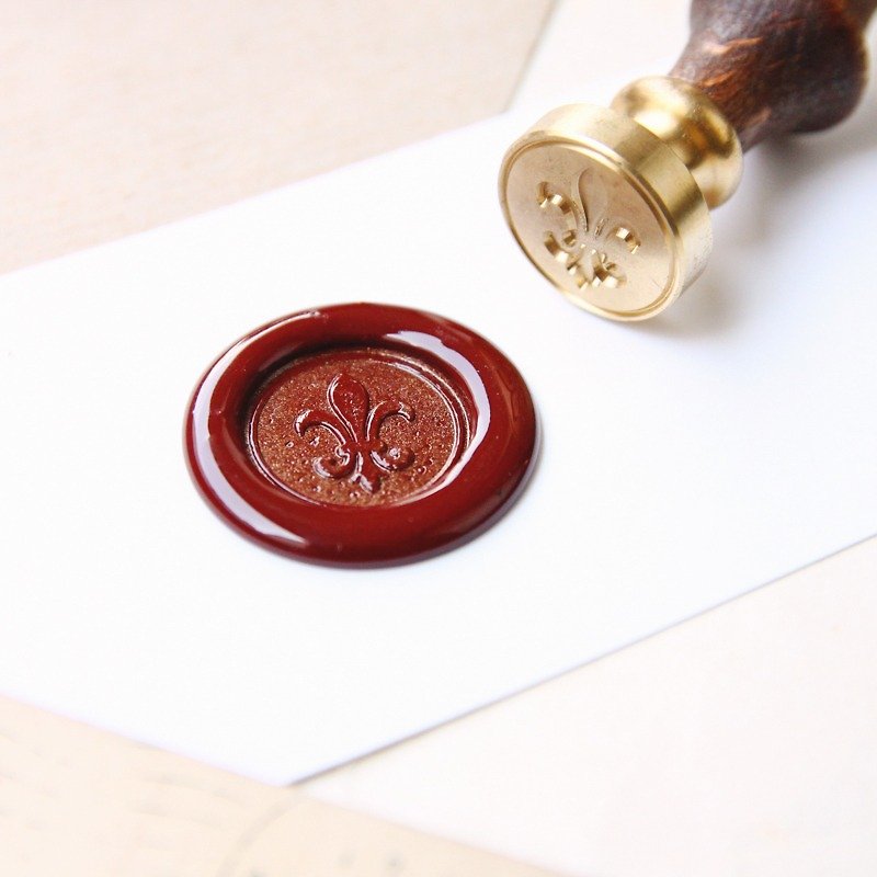 Sealing Wax Stamp Set w/a wax- Iris - ตราปั๊ม/สแตมป์/หมึก - โลหะ สีแดง