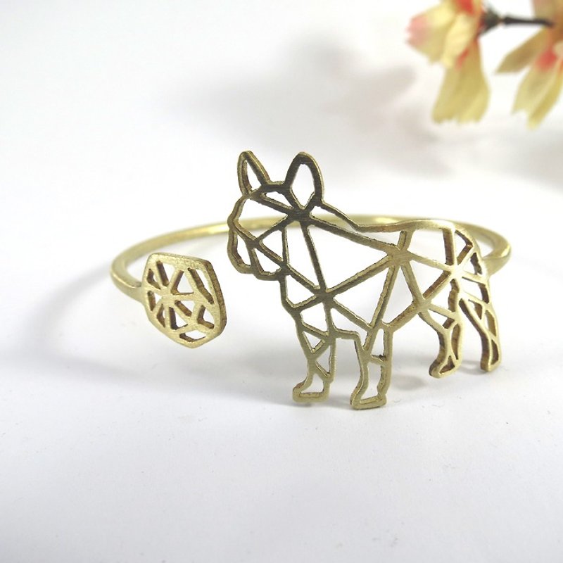 french bulldog geometric bracelet - Bracelets - Other Metals Orange