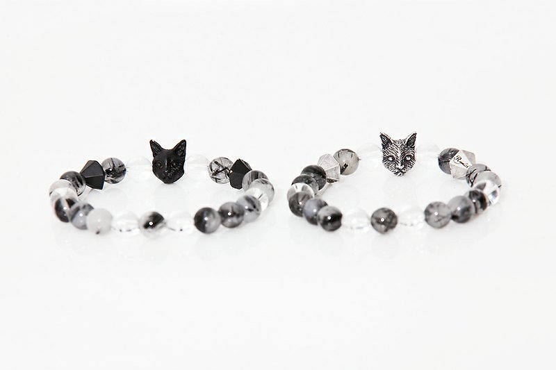 ▶ Regolith x KopoMetal - Cat Mixx Diamond Bracelet diamond bracelet taken jointly owl - Black Crystal / Crystal - สร้อยข้อมือ - วัสดุอื่นๆ สีดำ