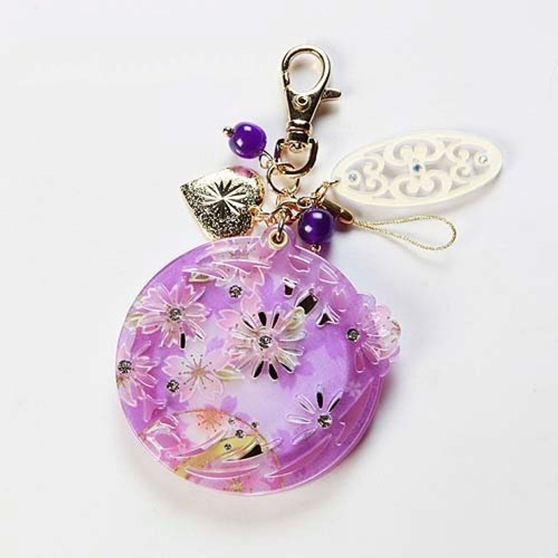 [] One thousand cherry MITHX fire, diamond, mirror, strap - purple - พวงกุญแจ - พลาสติก สีม่วง