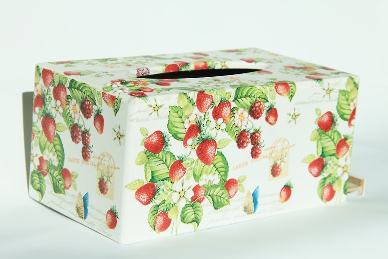 大湖草莓面紙盒 - 擺飾/家飾品 - 木頭 紅色