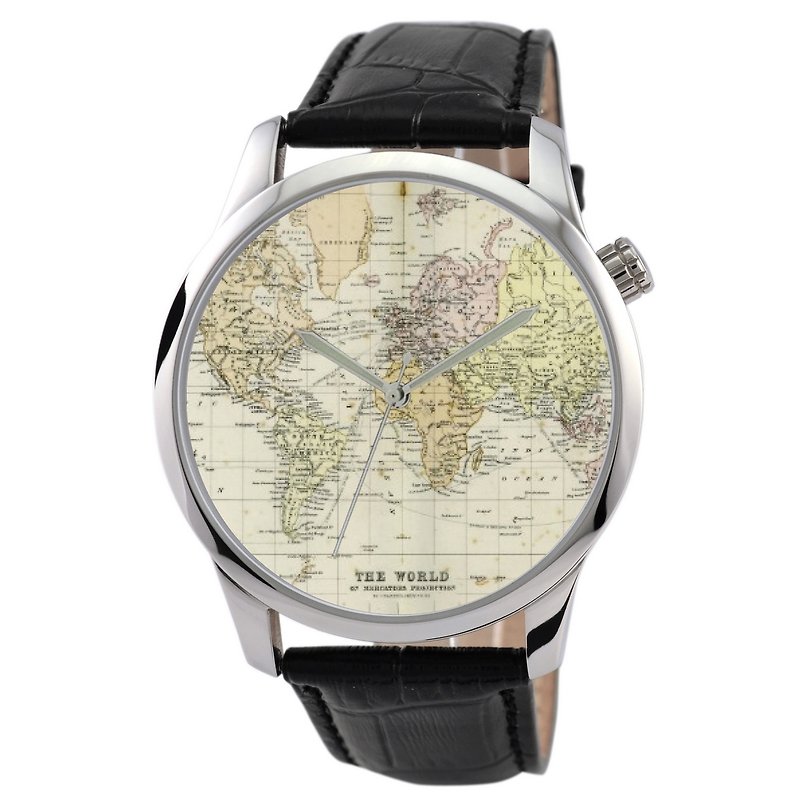 World map watch 1 - นาฬิกาผู้หญิง - โลหะ สีกากี