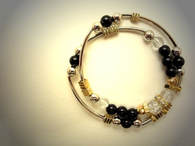 [Not] limited goods sold silver tube gem Jingle - Bracelets - Other Materials Black